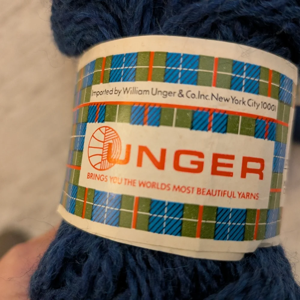 6 VTG Unger BRITANIA 100% Shetland Type WOOL YARN~Blue , 1 6/10 Oz, Kobalt- SALE